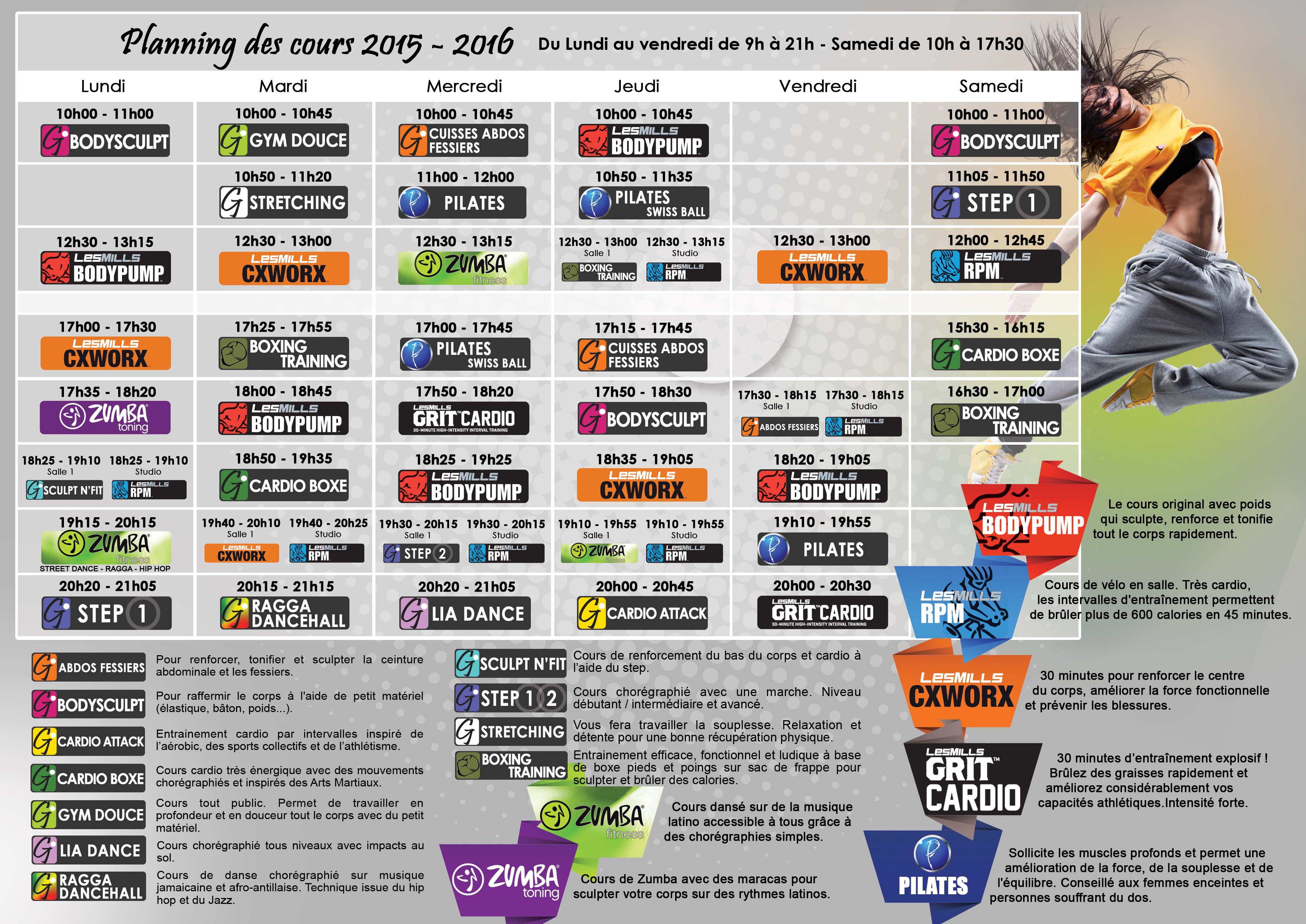 NOUVEAU PLANNING Fitness GOODGYM Talence